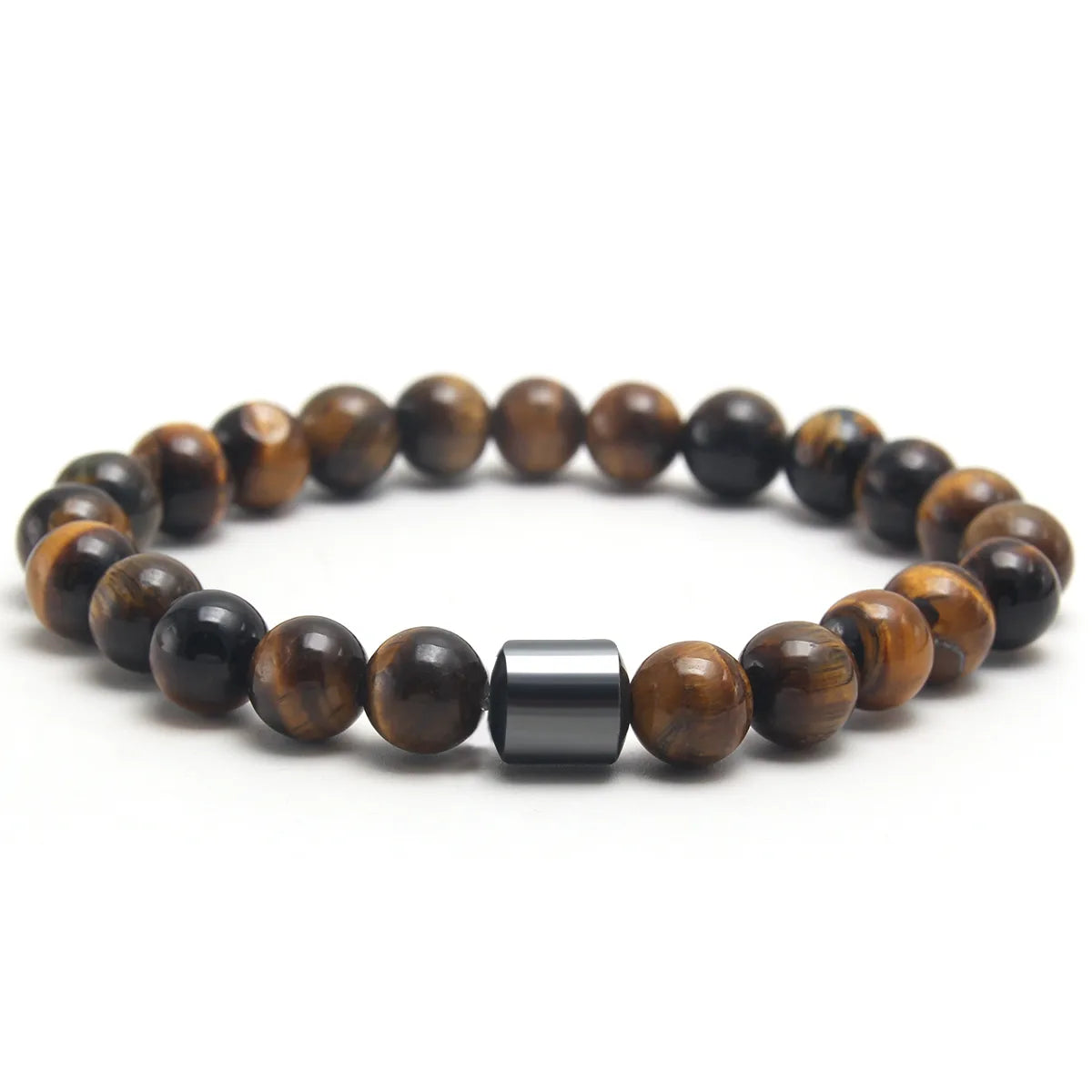 Elevate Your Style with Our Unisex Color Block Natural Stone Beaded Bracelet for Everyday Wear