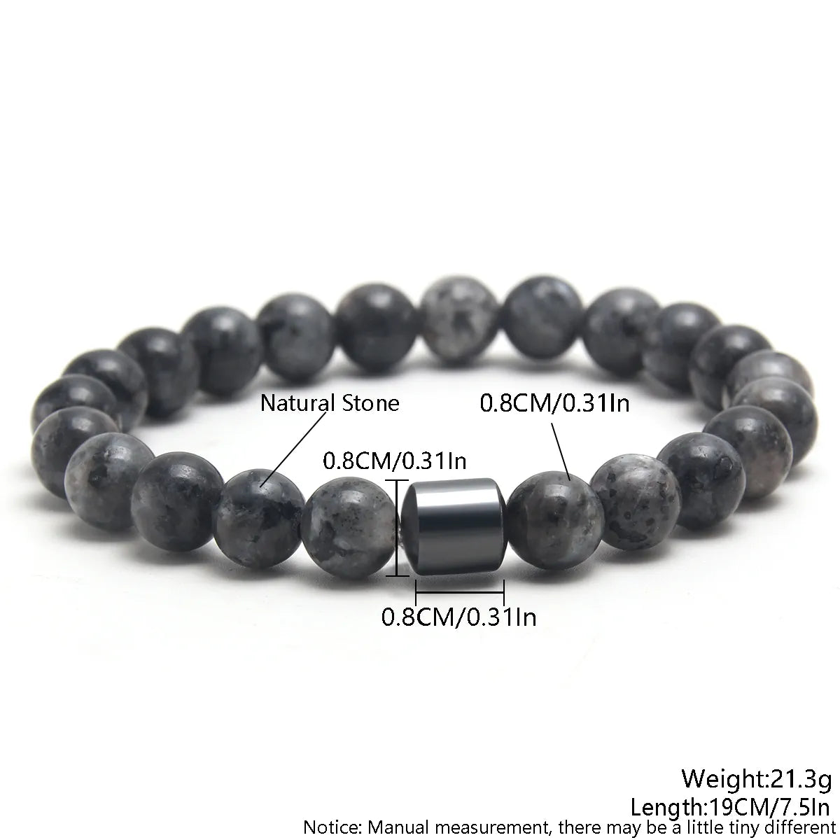 Chic Unisex Color Block Natural Stone Beaded Bracelet for Everyday Style
