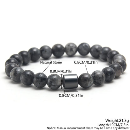 Chic Unisex Color Block Natural Stone Beaded Bracelet for Everyday Style