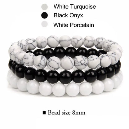 Elevate Your Style with Our Multi-Layer Natural Stone Bracelet Set - Black Lava Rock, Hematite, Onyx & Wood Beads for Men and Women