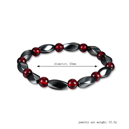 Elevate Your Style with Our Fashionable Red Agate Hematite Bracelets – Unisex Positive Energy Jewelry for Every Occasion