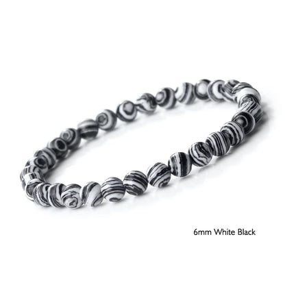 Stunning Blue Malachite Natural Stone Bracelet for Men and Women - Chakra Prayer Mala Beads for Yoga and Meditation