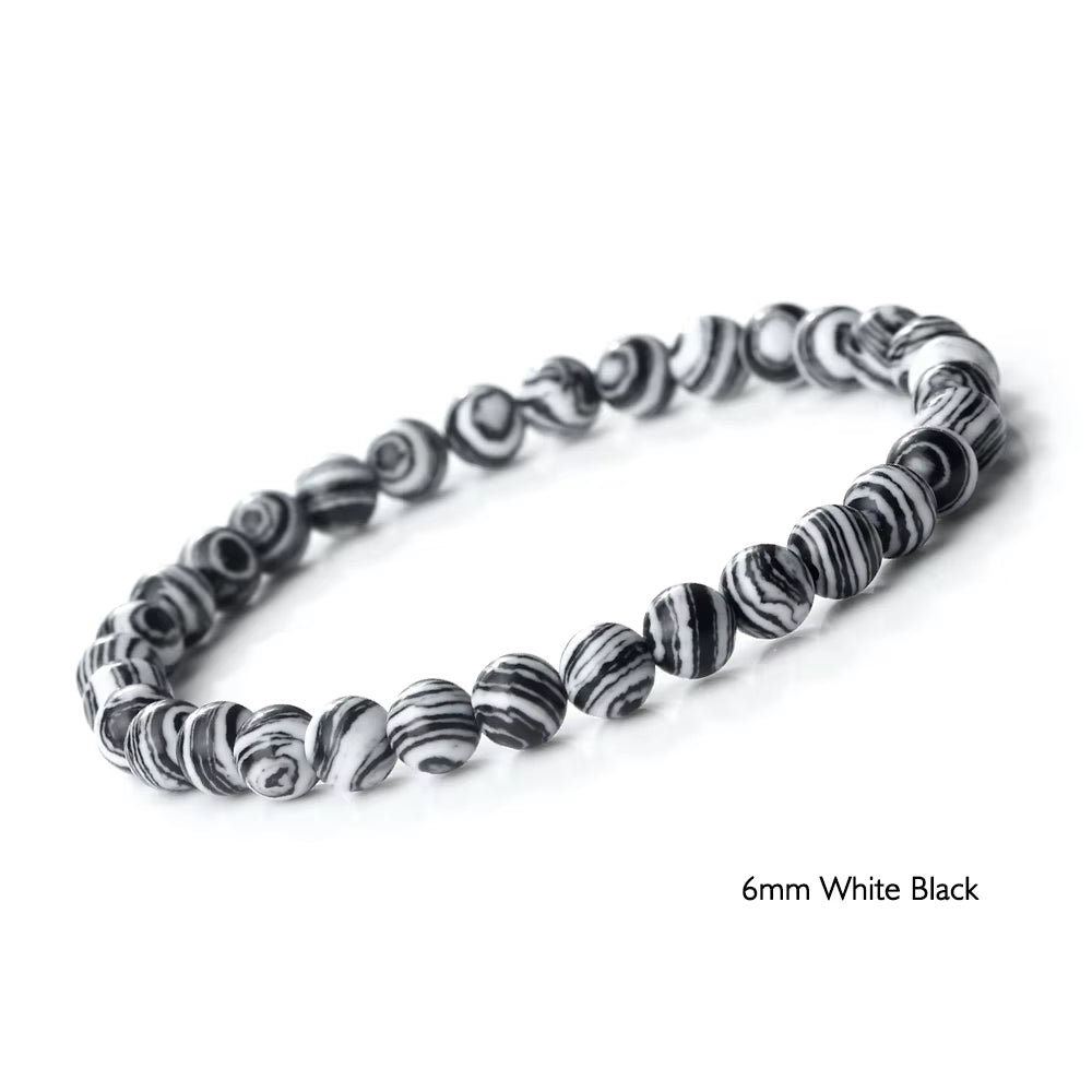 Stunning Blue Malachite Natural Stone Bracelet for Men and Women - Chakra Prayer Mala Beads for Yoga and Style