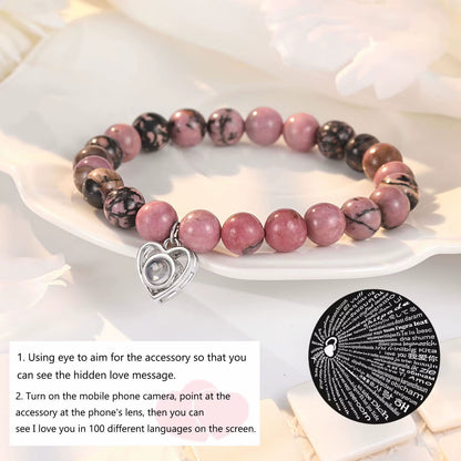 I Love You 100 Language Bracelet Couples Gifts for Girlfriend, My Love, Soulmate, Anniversary Valentines Day Birthday Bracelets