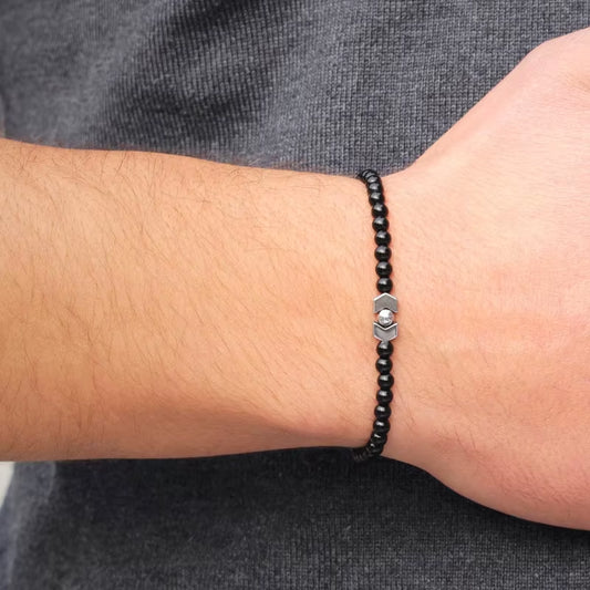 Simple and Stylish Handmade Black Beads Bracelet