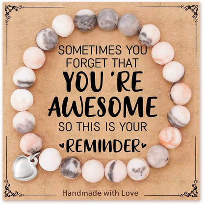 Natural Stone Heart Bracele for Sister Suitable as a Gifts on Birthday Graduation Mothers Day Christmas Valentines Day