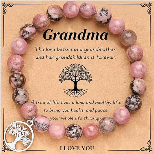 Tree of Life Bracelet for Women Lady, Natural Stone Bracelet Gifts for Grandma, Birthday Christmas Wedding Mothers' Day Gifts