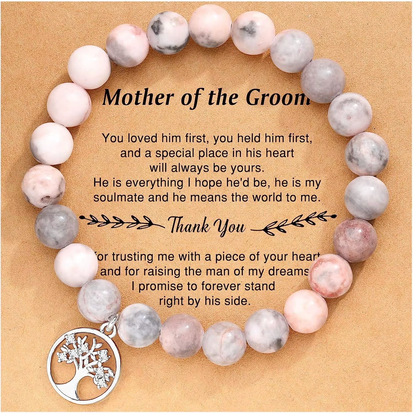 Natural Stone Teacher Bracelet Gifts for Women,Thank You Gifts for Teacher Meaningful Gifts for Women with Gift Message Card