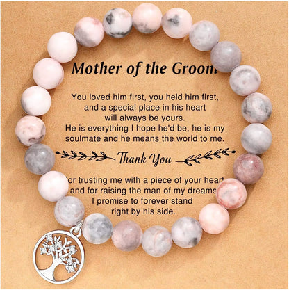Natural Stone Teacher Bracelet Gifts for Women,Thank You Gifts for Teacher Meaningful Gifts for Women with Gift Message Card