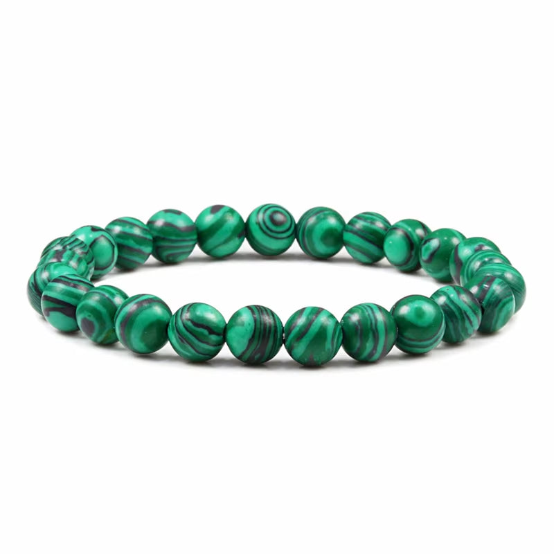 Stunning Blue Malachite Natural Stone Bracelet for Men and Women - Chakra Prayer Mala Beads for Yoga and Style