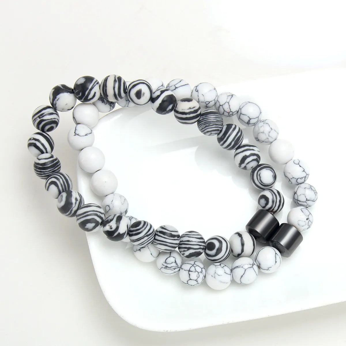 Elevate Your Everyday Look with Our Color Block Natural Stone Beaded Unisex Bracelets