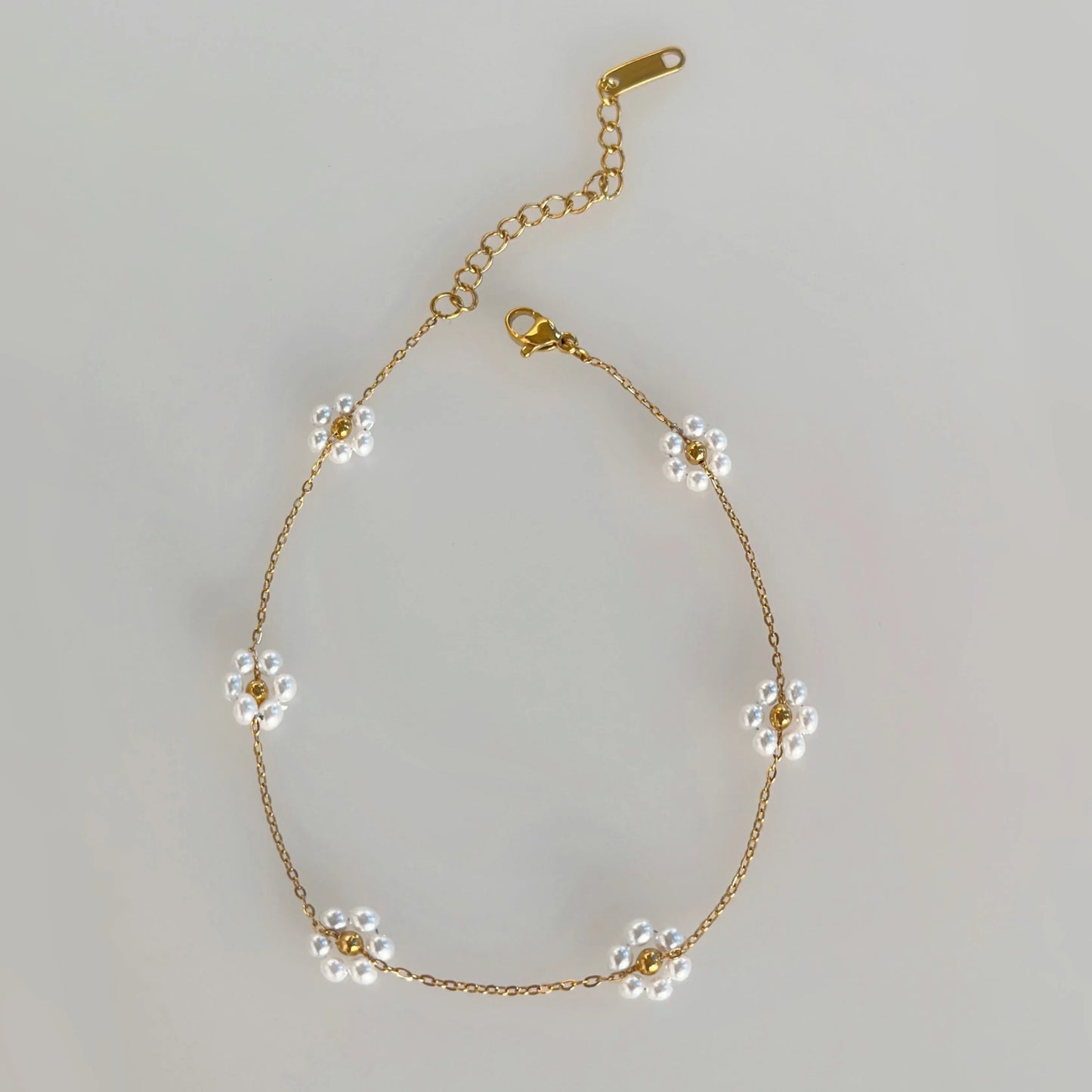 Waterproof Stainless Steel 18K Gold Plated Pearl Flower Belly Chain Bikini Jewelry Sexy Waist Beads Summer Accessories for Beach