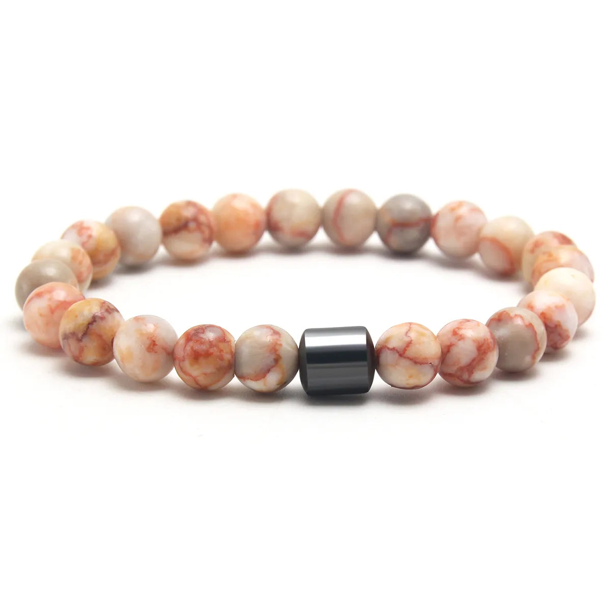 Elevate Your Style with Our Unisex Color Block Natural Stone Beaded Bracelet for Everyday Wear