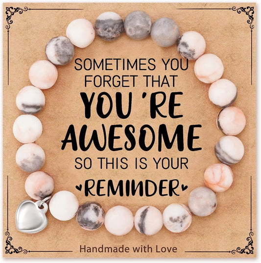 Natural Stone Heart Bracele for Sister Suitable as a Gifts on Birthday Graduation Mothers Day Christmas Valentines Day