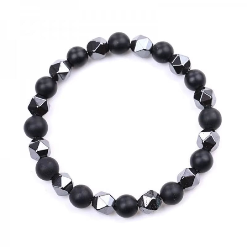 Adjustable Black Beads Bracelet