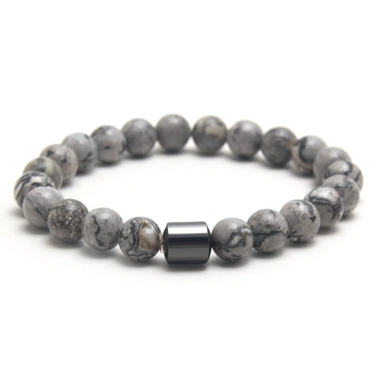 Elevate Your Everyday Look with Our Color Block Natural Stone Beaded Unisex Bracelets