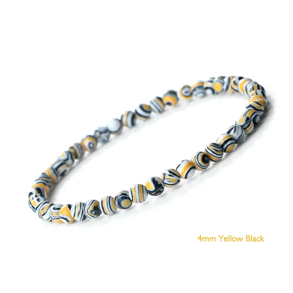 Stunning Blue Malachite Natural Stone Bracelets for Men and Women - Chakra Prayer Mala Beads Yoga Charm Jewelry