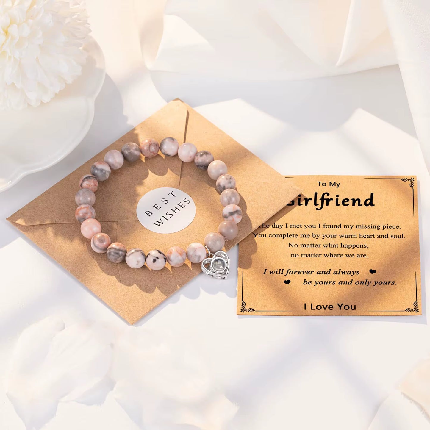 I Love You 100 Language Bracelet Couples Gifts for Girlfriend, My Love, Soulmate, Anniversary Valentines Day Birthday Bracelets