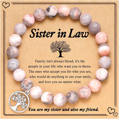 Natural Stone Teacher Bracelet Gifts for Women,Thank You Gifts for Teacher Meaningful Gifts for Women with Gift Message Card