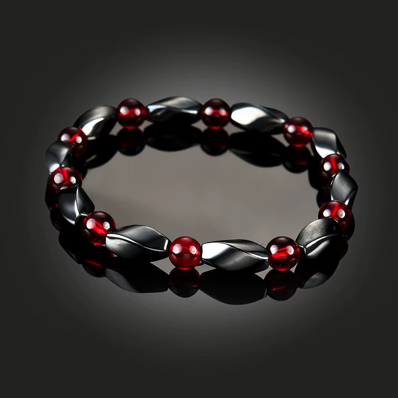 Elevate Your Style with Our Fashionable Red Agate Hematite Bracelets – Unisex Positive Energy Jewelry for Every Occasion