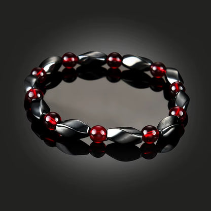 Elevate Your Style with Our Fashionable Red Agate Hematite Bracelets – Unisex Positive Energy Jewelry for Every Occasion